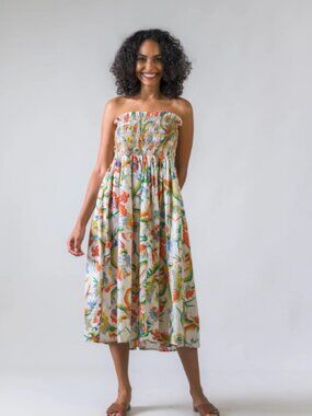 221. Flower tube smocked Dress